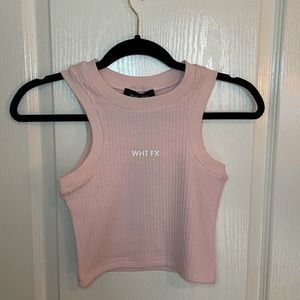 White Fox Boutique Pink Crop Top High Neck S NWT